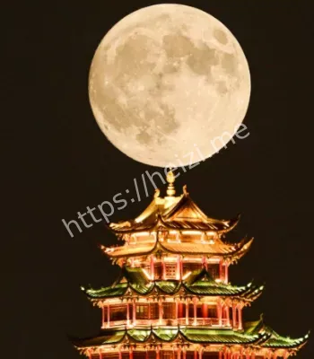 超级月亮和古建筑