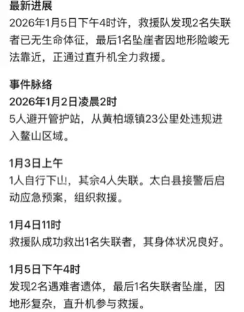 秦岭户外救援进展